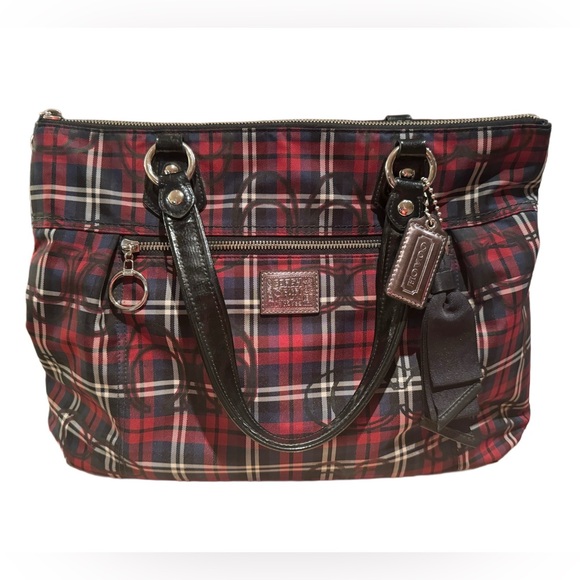 Coach Poppy Large Tartan Plaid Satchel with Matching Wristlet - Picture 2 of 16